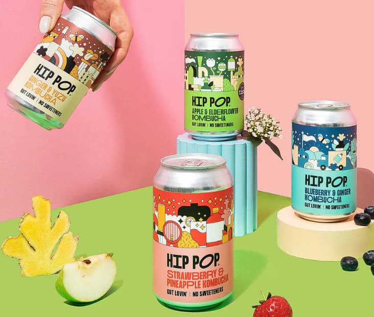 four cans of hip hop soda flavours