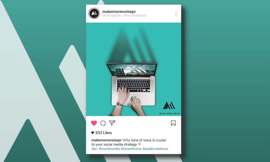 Mock up of Make More Noise instagram post